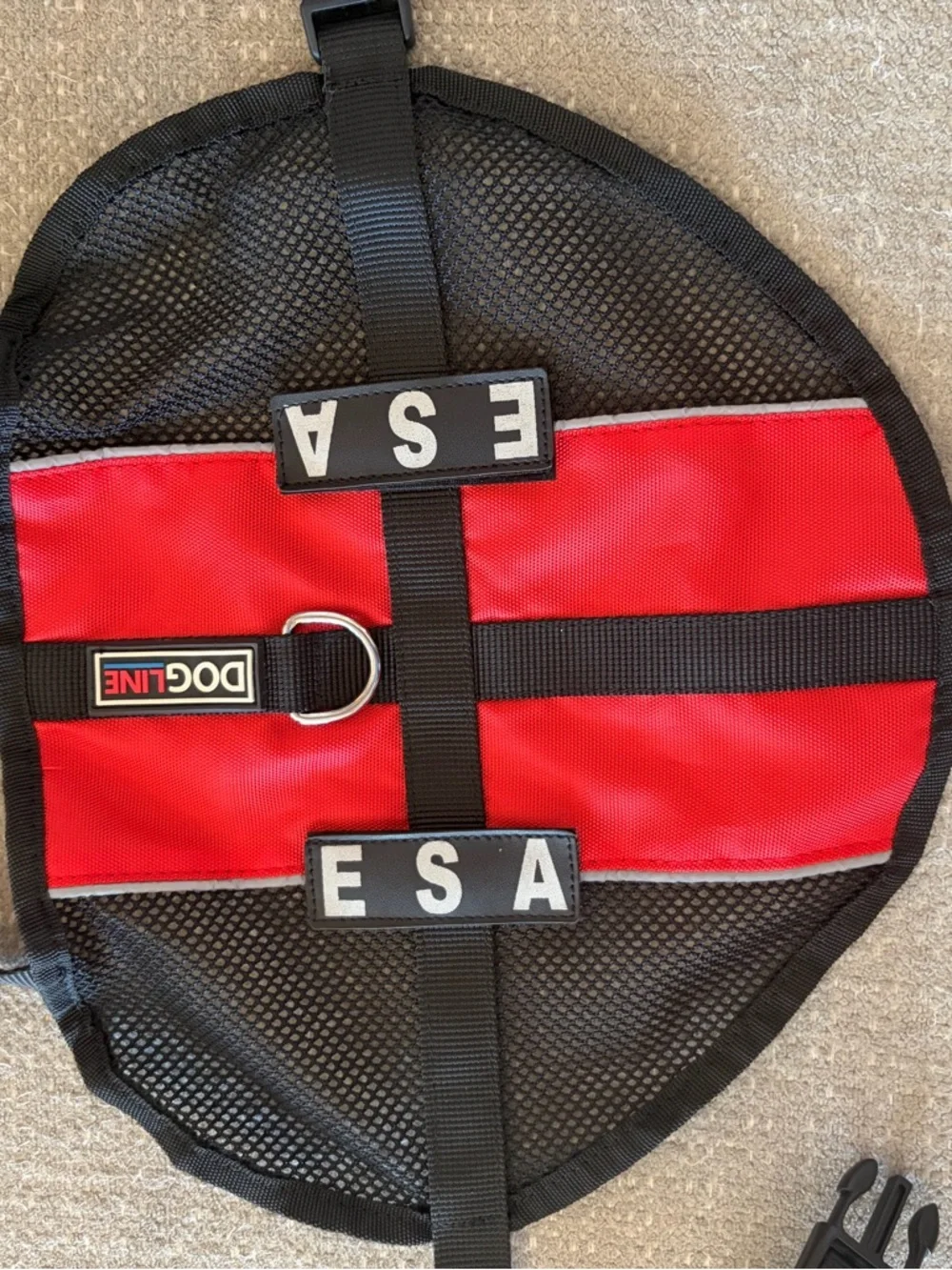 DOGLINE Red & Black Dog Vest Harness for ESA dogs